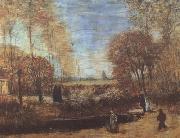The Parsonage Garden at Nuenen with Pond and Figures (nn04) Vincent Van Gogh